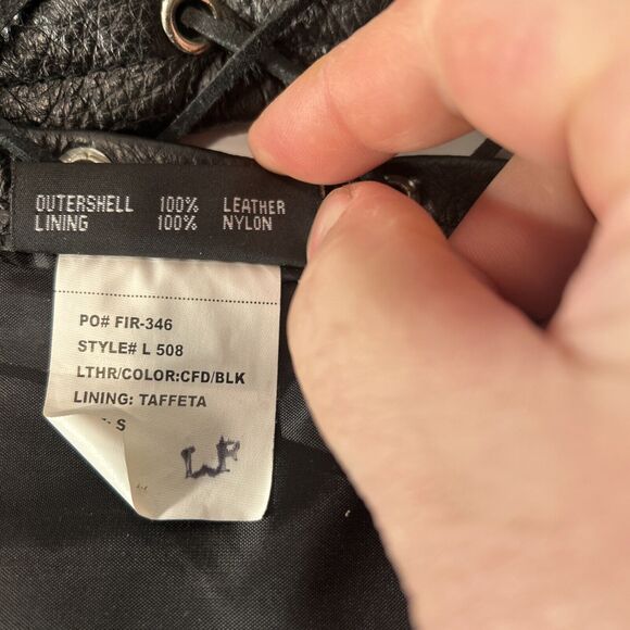 First Classic Women’s Leather Biker Vest Size Small Black Braided Lace Sides - Picture 9 of 10